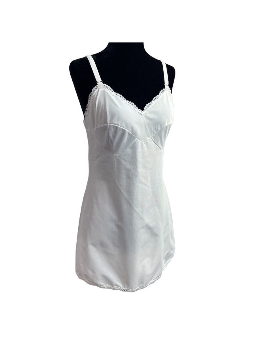 Vintage white body con mini slip